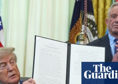 Trump signs executive order with plan to reduce number of recommended childhood vaccines | Donald Trump | The Guardian
